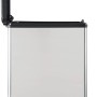 Curver Deco Slim Mülleimer, 40 l, Silber metallic, mit offenem Deckel und Pedal.