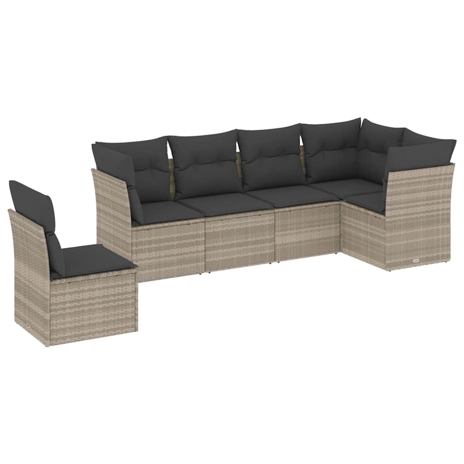 vidaXL 6-Tlg Garten-Sofagarnitur mit Kissen Hellgrau Poly Rattan 3249541 günstig online kaufen