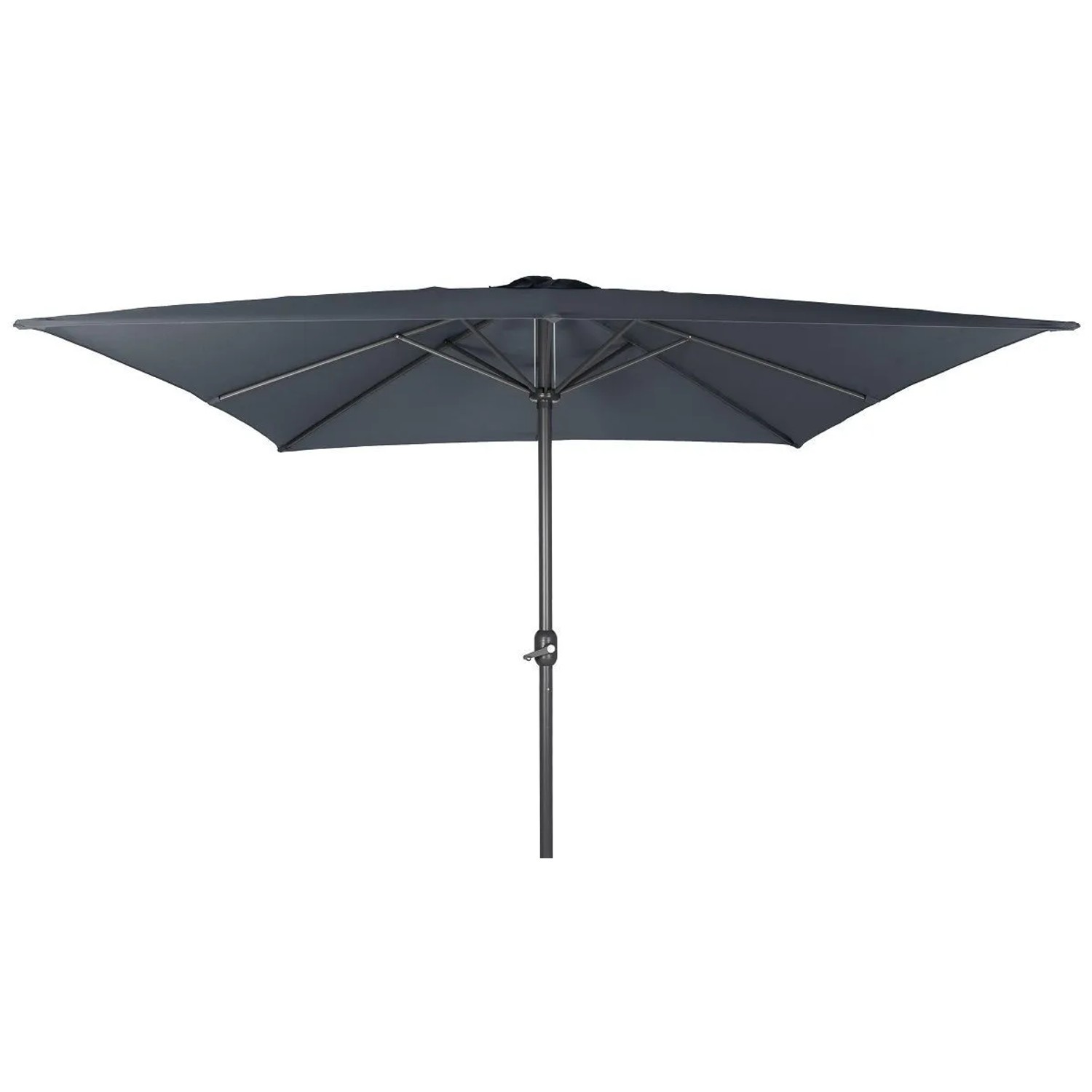 Lex Alu Sonnenschirm 2,5x2,5 m Quadratisch Kurbelschirm Gartenschirm Balkon Steingrau