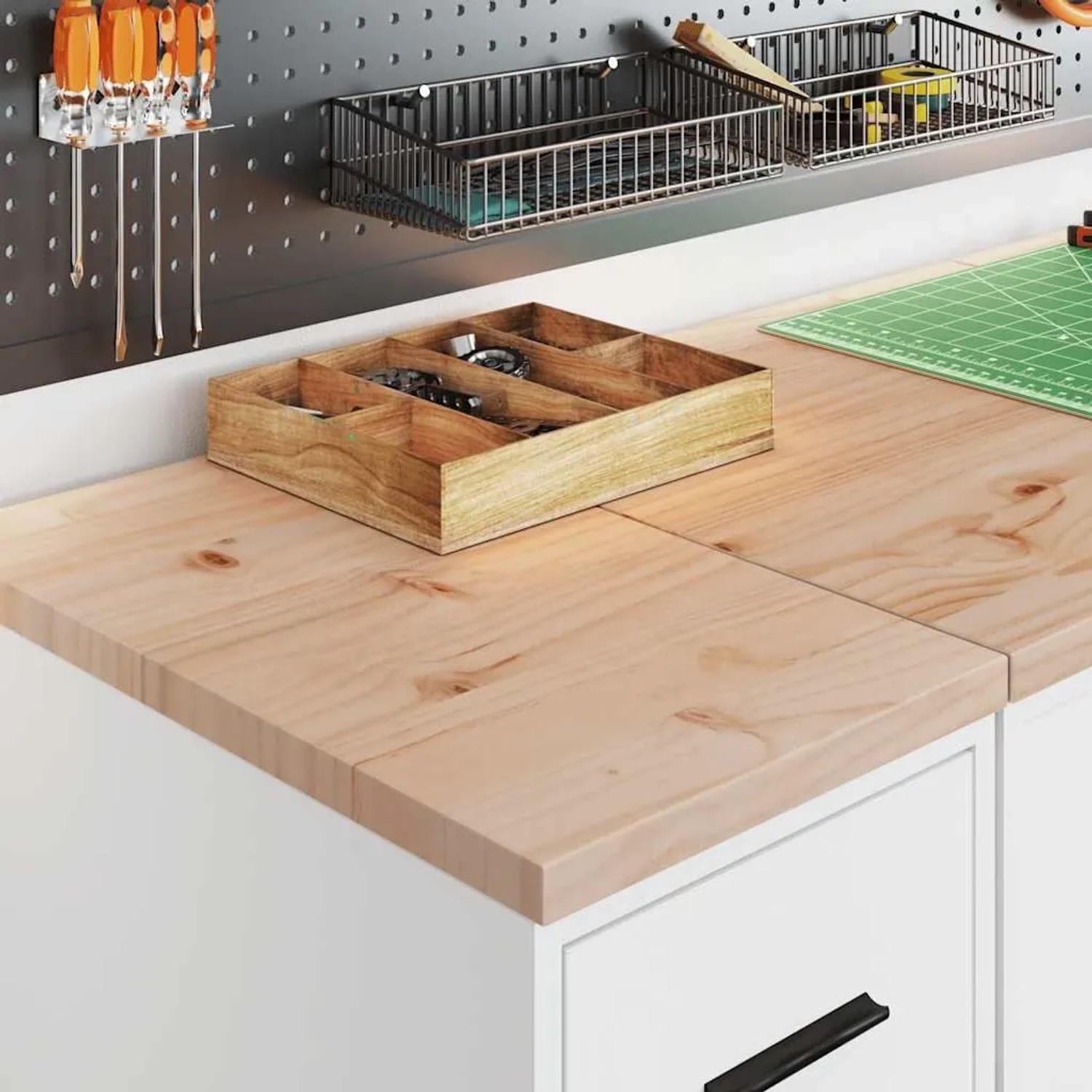 vidaXL Garagen-Aufbewahrungsschrank Weiß 30x51x85 cm Massivholz Kiefer 860580_3