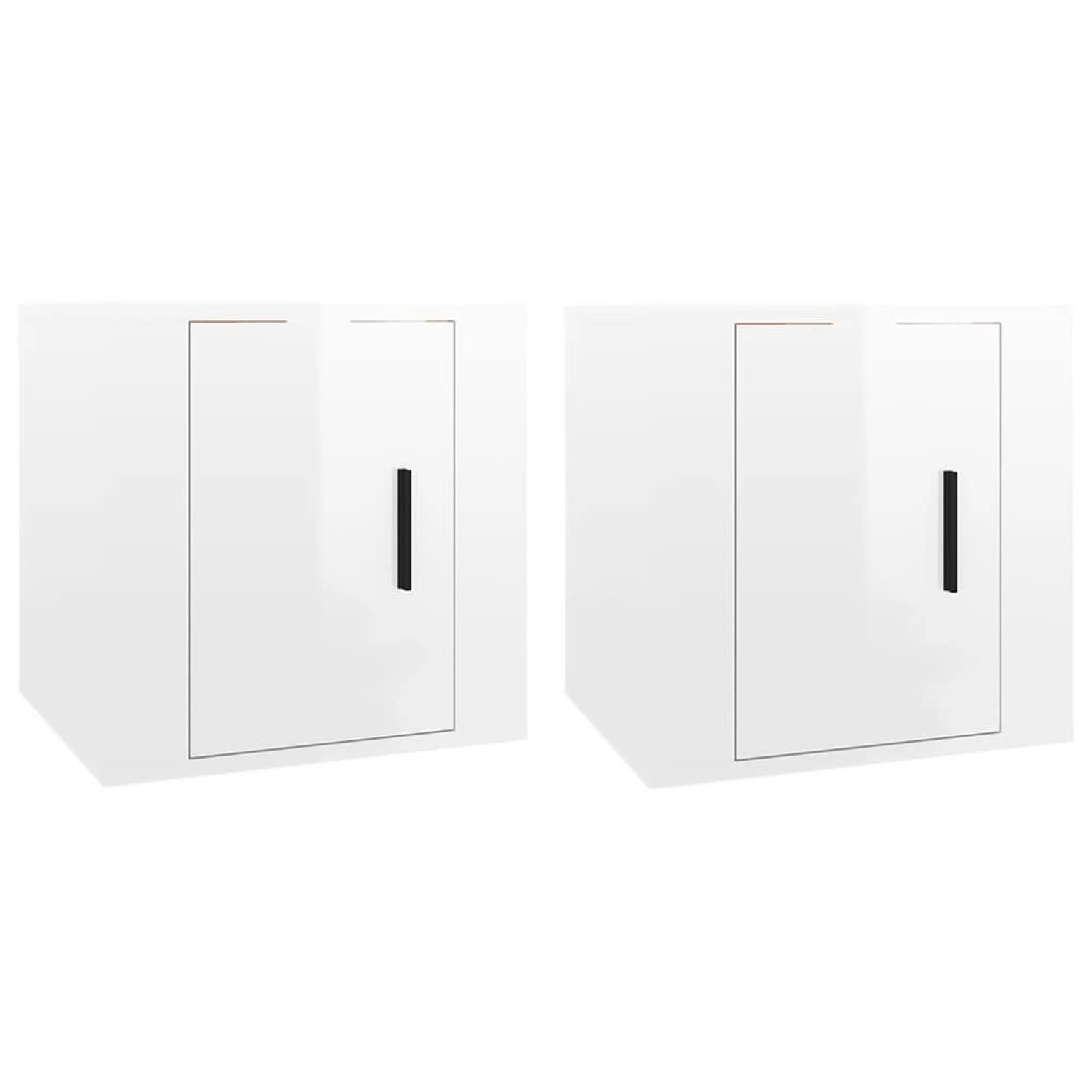 vidaXL TV-Wandschränke 2 Stk Hochglanz-Weiß 40x34,5x40 cm 816645