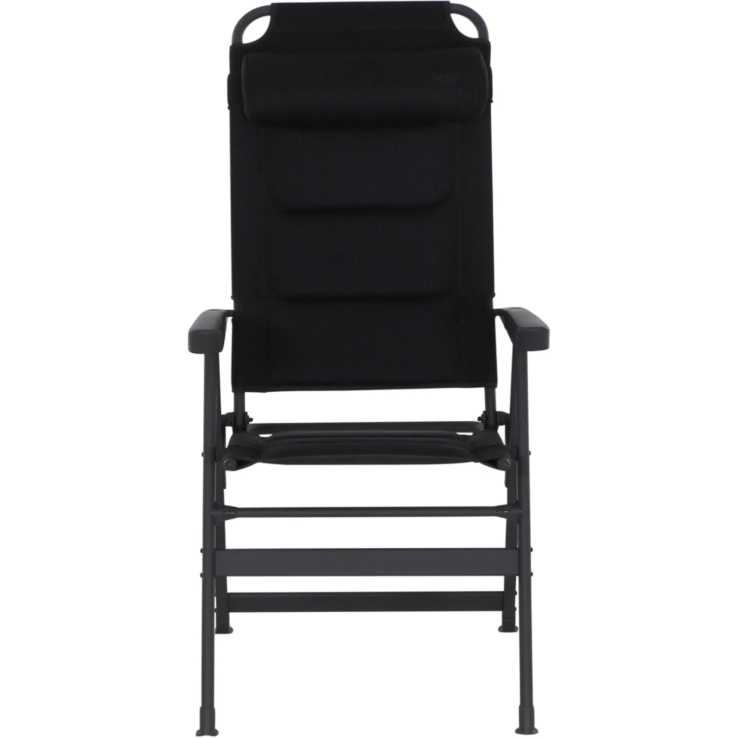 Siena Garden Campingsessel Premium, anthrazitfarbener Klappstuhl mit hoher Rückenlehne und Kopfstütze.