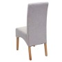 MCW Esszimmerstuhl Crotone 6er-Set, creme-beige, helle Holzbeine, Rückenansicht.