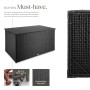 Schwarze Tectake Auflagenbox Oslo 750L aus Polyrattan mit Aluminiumrahmen für Garten-Zubehör.