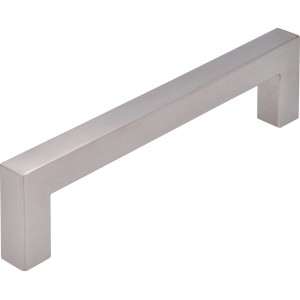 Siro Möbelgriff, Edelstahl feingeschliffen, Lochabstand 128mm, modernes Design für Möbel und Küchen.