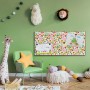 Banjado Magnettafel 78x37cm mit Blumenmotiv, Magnetwand für Notizen und Fotos im Kinderzimmer.