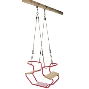 SwingKing Doppel-Schaukelsitz Gondel rot für Rundholz, Zubehör für Gartenspielgeräte.