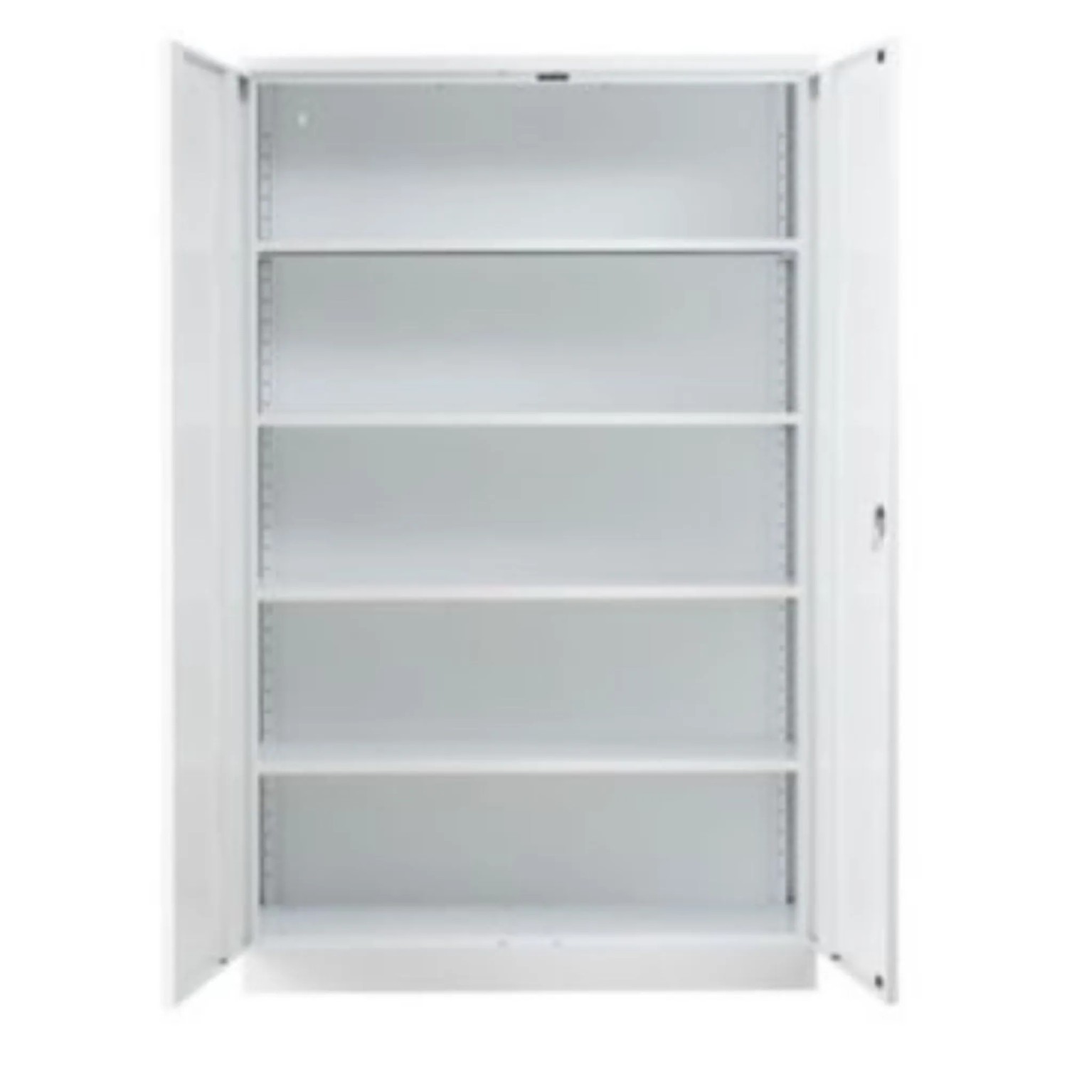 PROREGAL Stahlschrank Bee 9 Fachböden HxBxT 195 x 120 x 42 cm Pulverbeschichtetes Fachbodenmaterial Weiß & Weiß