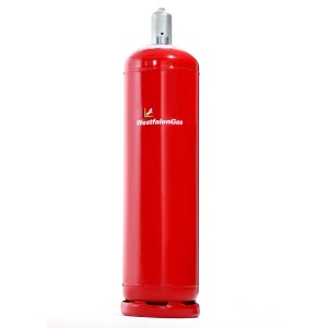 Rote WestfalenGas Propan 33 kg Pfandflasche für Grill, Heizstrahler & Camping.