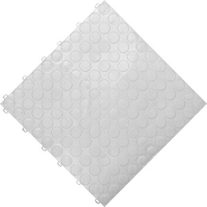 Florco Kunststoff-Klickfliese spot, weiss-alu, 40x40 cm, Punkt-Optik, für Innenräume.