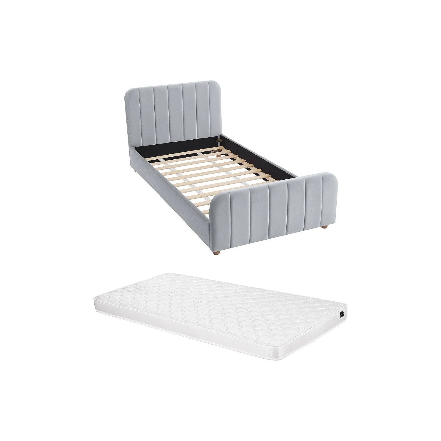 Vente-unique Bettrahmen Rogadi Grau 97 cm