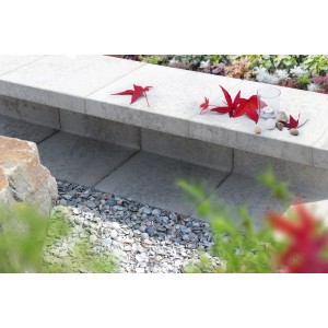 Diephaus U-Stein grau, 40x40x40 cm, als Mauersystem oder Pflanzstein im Garten.