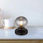 Globo Design-Tischlampe Jorge, schwarz matt mit Rauchglas, 10 x 13 cm.