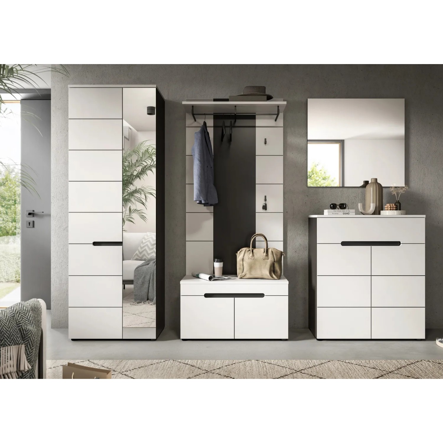 Inn.Furn Garderobenpaneel in Weiß und Grau 80 x 141 cm Cooper_7