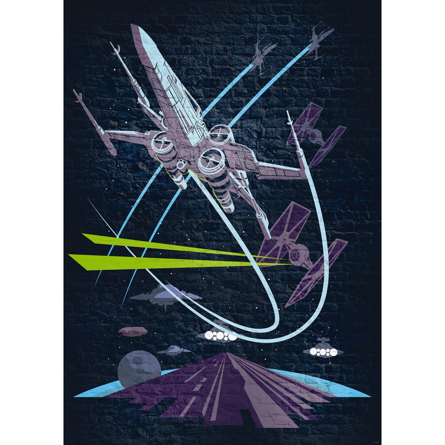 Disney Fototapete Star Wars X-Wing Dunkelblau und Lila 200 x 280 cm 610054 günstig online kaufen