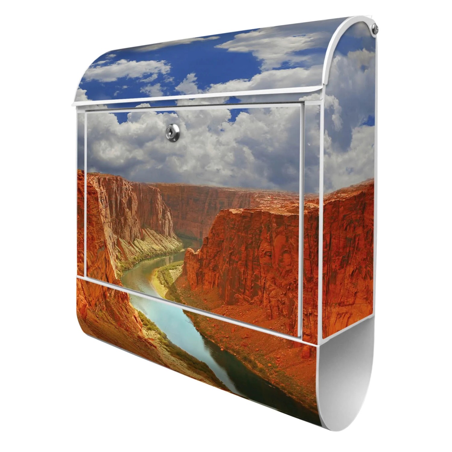 Banjado Design Briefkasten Weiß Pulverbeschichtet 39x47x14cm 2 Schlüssel Mi günstig online kaufen