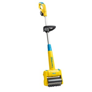 Gloria Akku-Oberflächenbürste MultiBrush li-on Plus, gelb/silber, mit Bürstenaufsatz.