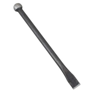 Geschmiedetes Stahl-Brecheisen D&O mit Kugelkopf und flachem Meißel, 55 cm lang.