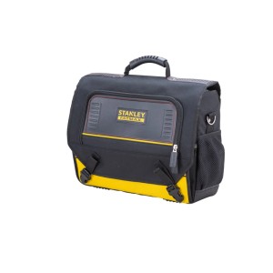 Robuste STANLEY FATMAX Laptop-Tasche in Schwarz-Gelb, wasserabweisend, mit Tragegriff und Logo. Ideal für Arbeitsalltag.