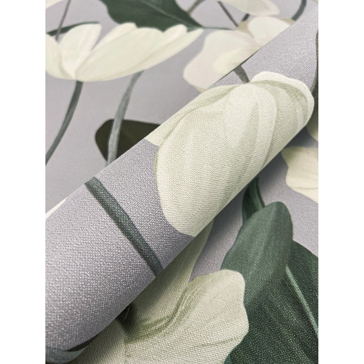 Newroom Vliestapete Asrar Hellgrau Blumen Floral Strukturiert FSC® günstig online kaufen