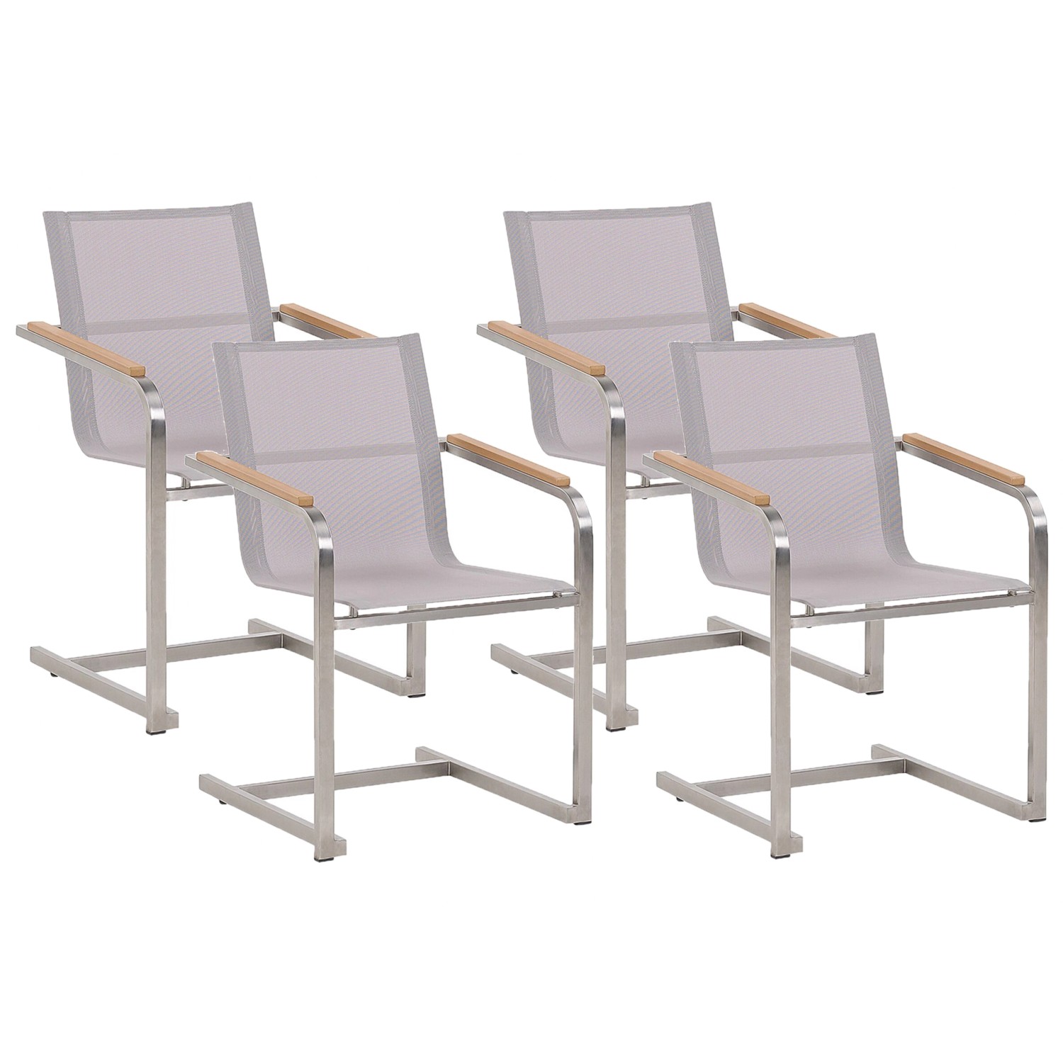 Beliani Gartenstuhl Beige Silber 55x56x85 günstig online kaufen