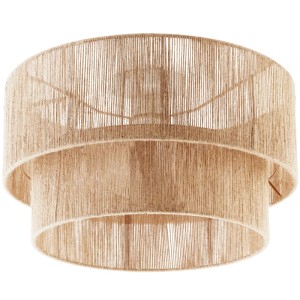Braune Tectake Deckenleuchte Lignea Lux im Boho-Stil aus Jute, 45x45x27,5 cm.