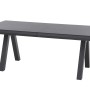 Ausziehbarer, grauer Siena Garden Gartentisch Ferrostone, 100x260 cm, mit Aluminiumgestell.