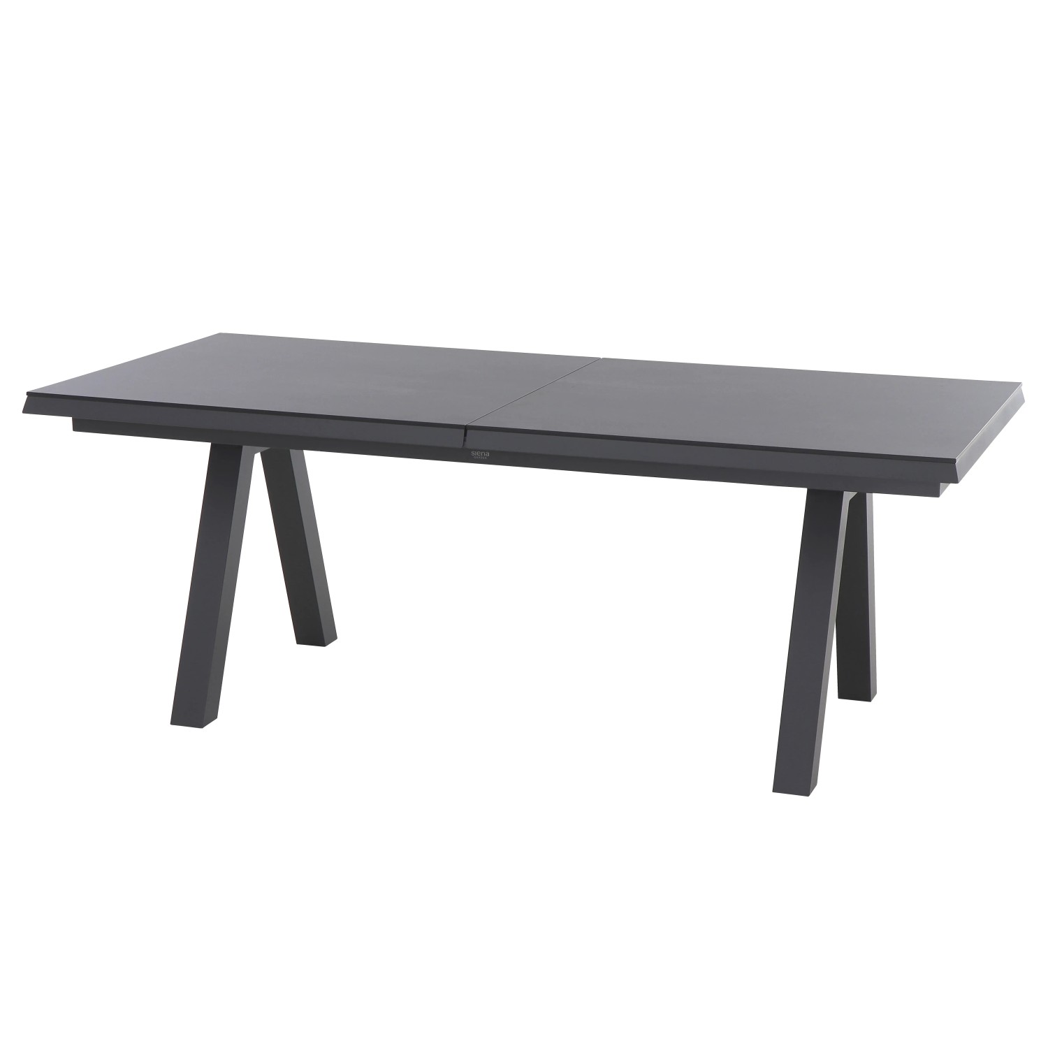 Ausziehbarer, grauer Siena Garden Gartentisch Ferrostone, 100x260 cm, mit Aluminiumgestell.