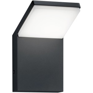 Moderne, anthrazitfarbene Trio LED-Außenwandleuchte Pearl mit warmweißem Licht.