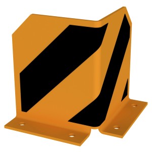 Gelb-schwarzer Schake Anfahrschutzwinkel zum Aufdübeln, 200 mm hoch, für den Schutz von Ecken und Kanten.