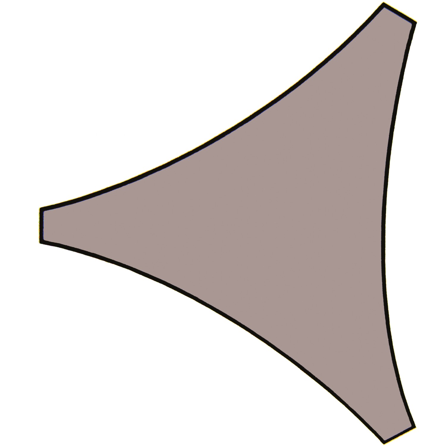 Braun-graues Dreieck-Sonnensegel, 360x360 cm, für Garten & Terrasse.