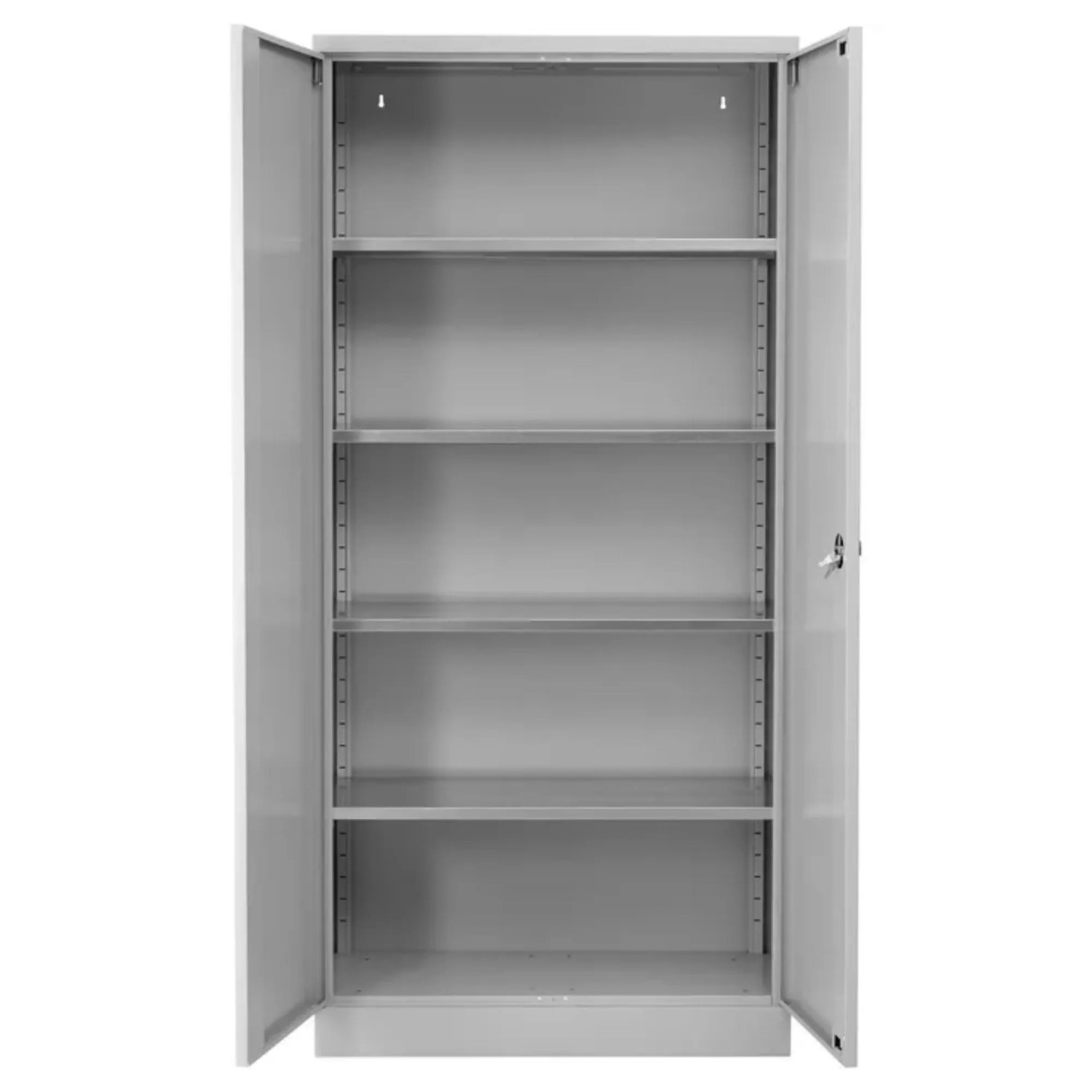 PROREGAL Stahlschrank Bee 8 Fachböden HxBxT 195 x 92 x 42 cm Pulverbeschichtetes Fachbodenmaterial Grau & Grau