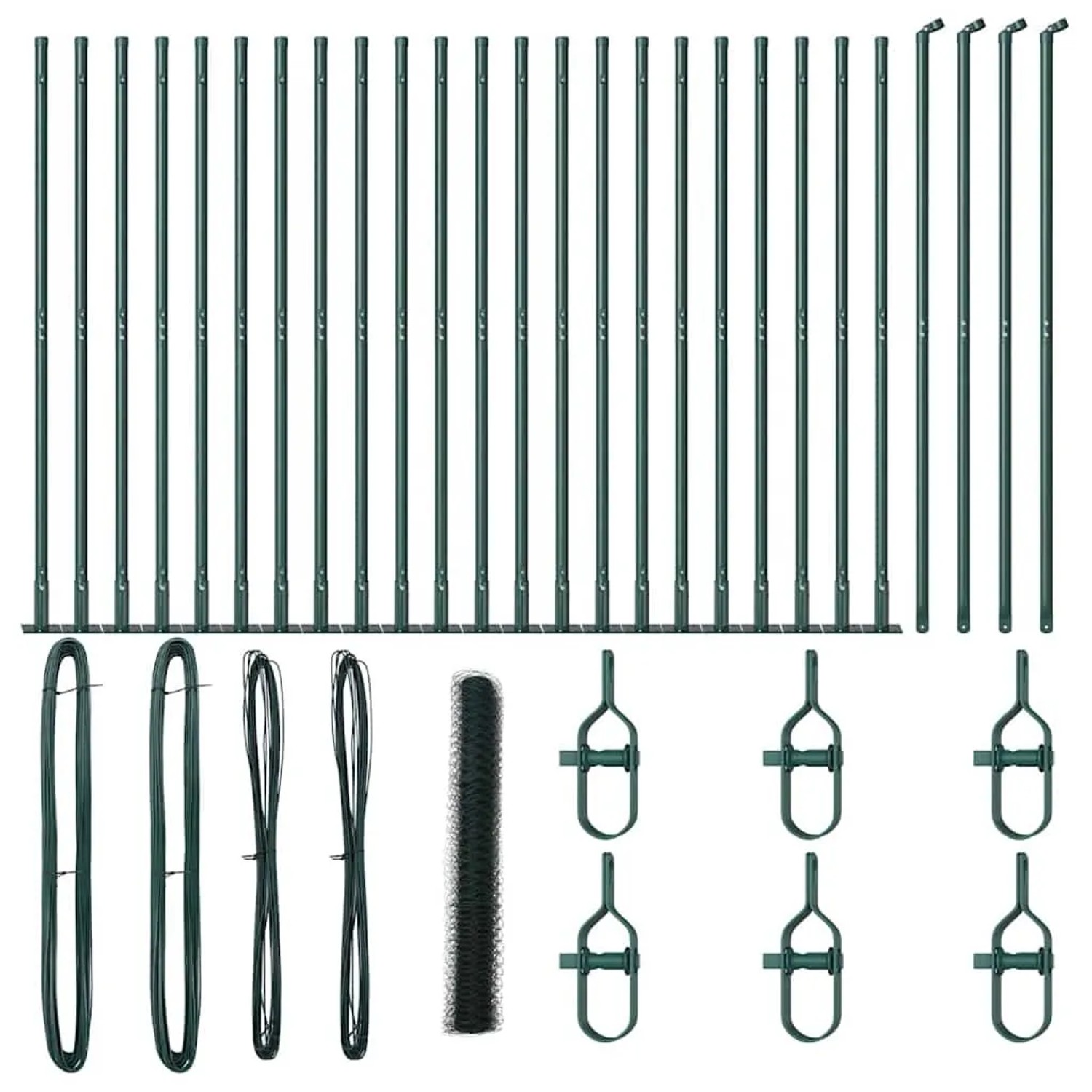 vidaXL Zaunpfosten Grün 50 x 1,2 m 36 mm Maschenweite Stahl und PVC 3353558 günstig online kaufen