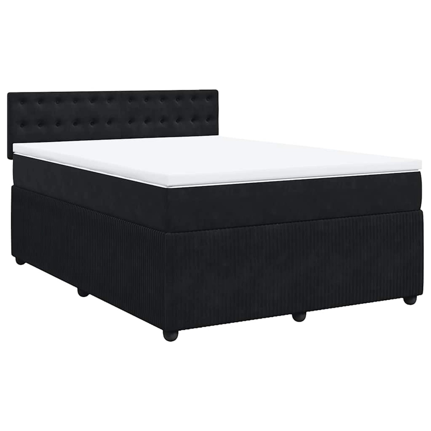 vidaXL Boxspringbett mit Matratze Schwarz 140x200 cm Samt 3287772 günstig online kaufen