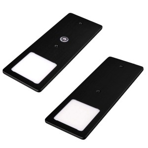 Kalb LED Unterbauleuchten, 2er Set, schwarz, 5W, Touchdimmer, warmweiß. Flache Küchenleuchten.