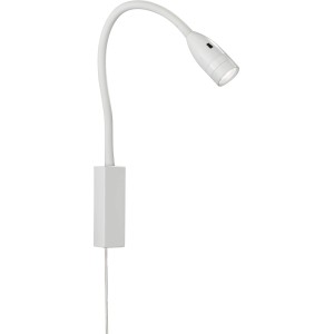 Weiße LED-Wandleuchte Fischer & Honsel Sten, flexibel, 61 cm, für Schlafzimmer & Wohnraum.