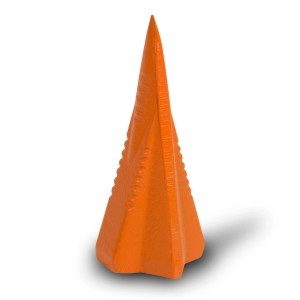 EBERTH Spaltkeil, orange Spaltgranate aus Stahl für Holzspalter, 7x7x17cm.