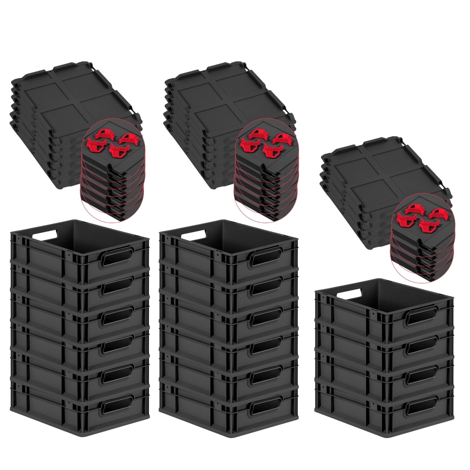 PROREGAL SuperSparSet 16x Eurobox Nextgen Grip Mit Scharnierdeckel Und Rote günstig online kaufen