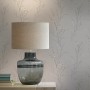 Laura Ashley Vliestapete Pussy Willow Dove Grey mit Weidenkätzchen-Muster.