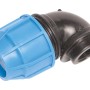 LUX-TOOLS 90°-Winkel für PE-Rohre, 32 mm x 24,1 mm (Rp 3/4), aus Kunststoff, blau/schwarz.