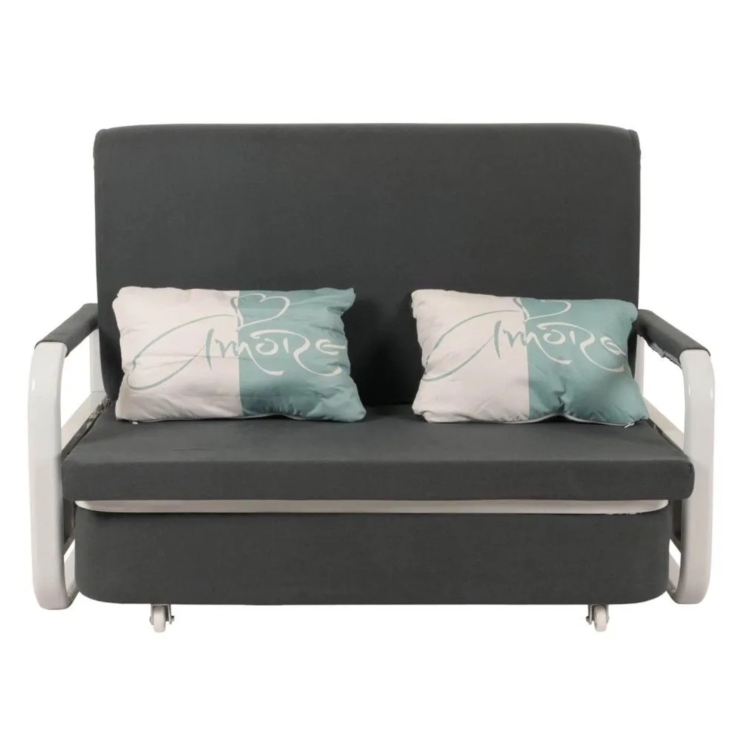 MCW Schlafsofa M83 Stoff/Textil Dunkelgrau 130x185cm