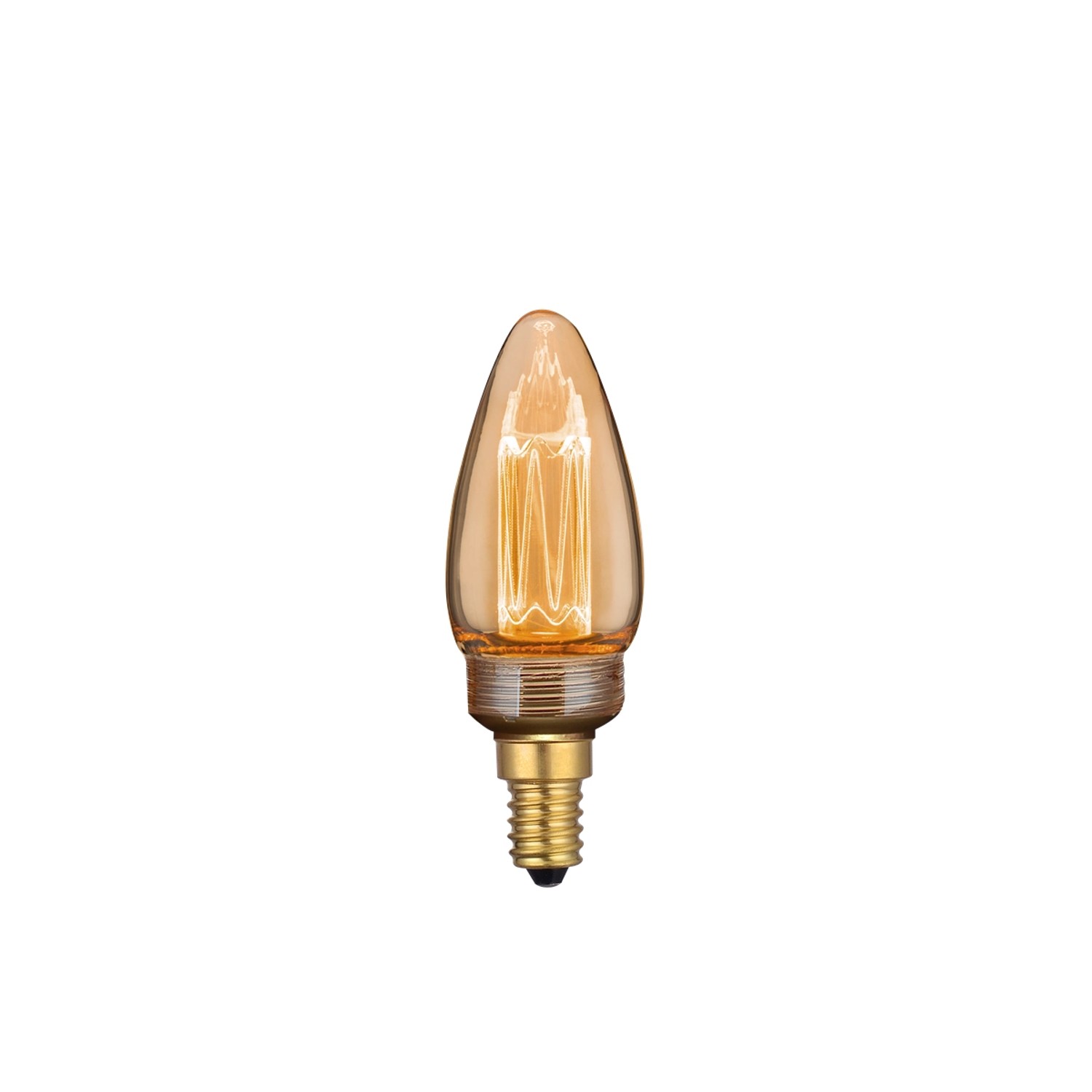 LUXULA LED Filament Leuchtmittel Kerze E14 Dimmbar Warmweiß Bernstein Glas günstig online kaufen
