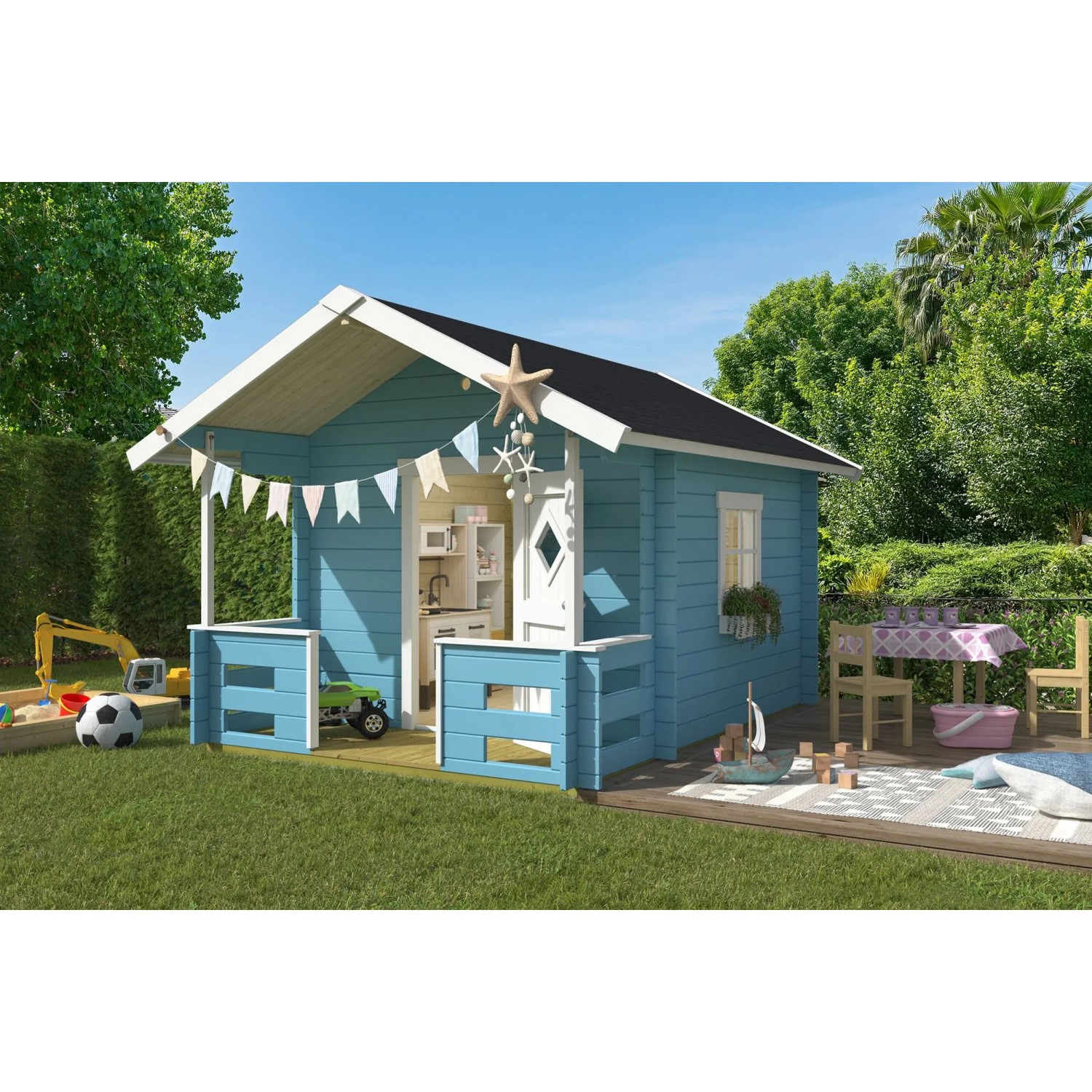 Lasita Spielhaus Lido 215 cm x 215 cm Blau