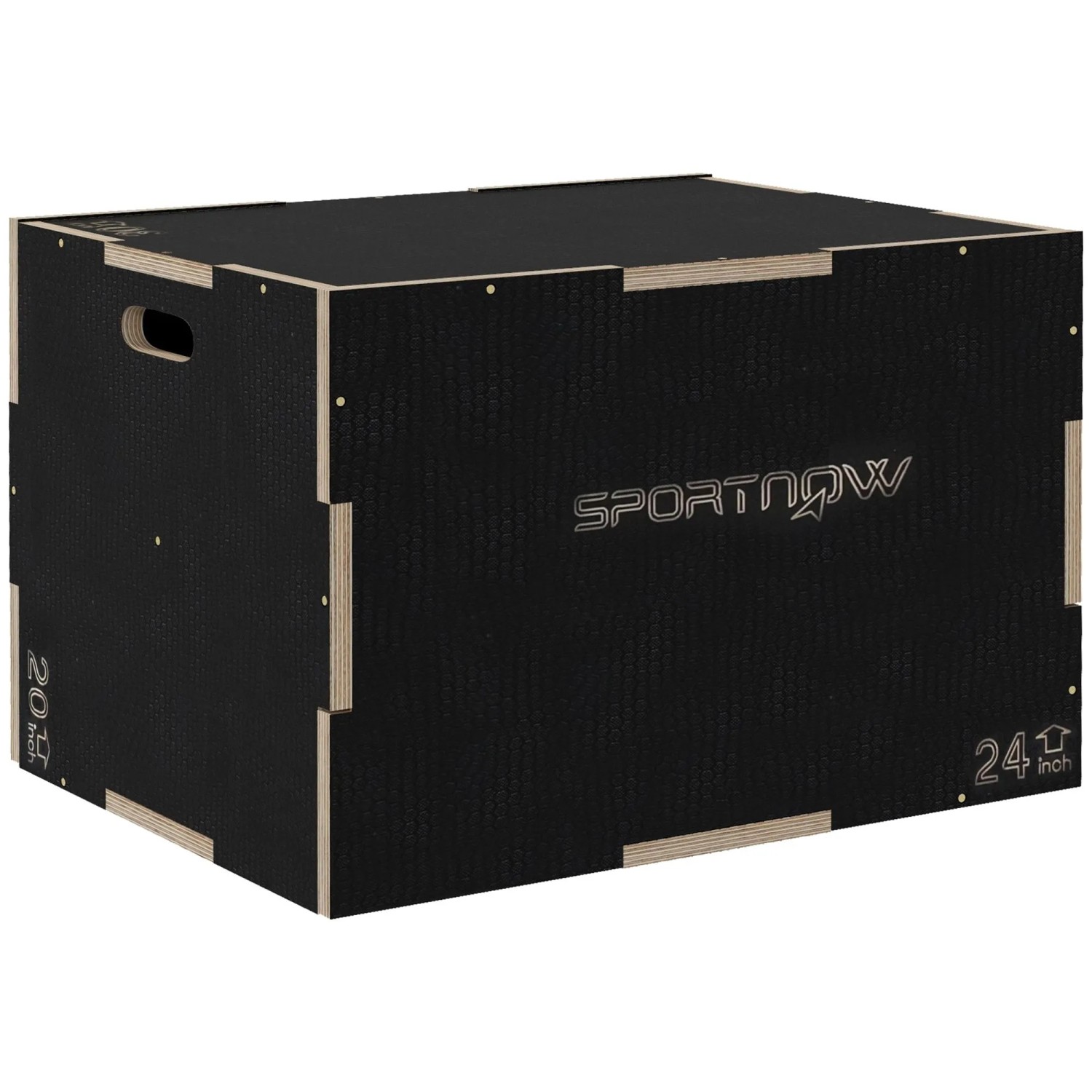 SPORTNOW Sprungbox Buchenholz Schwarz 76L x 61B x 51H cm