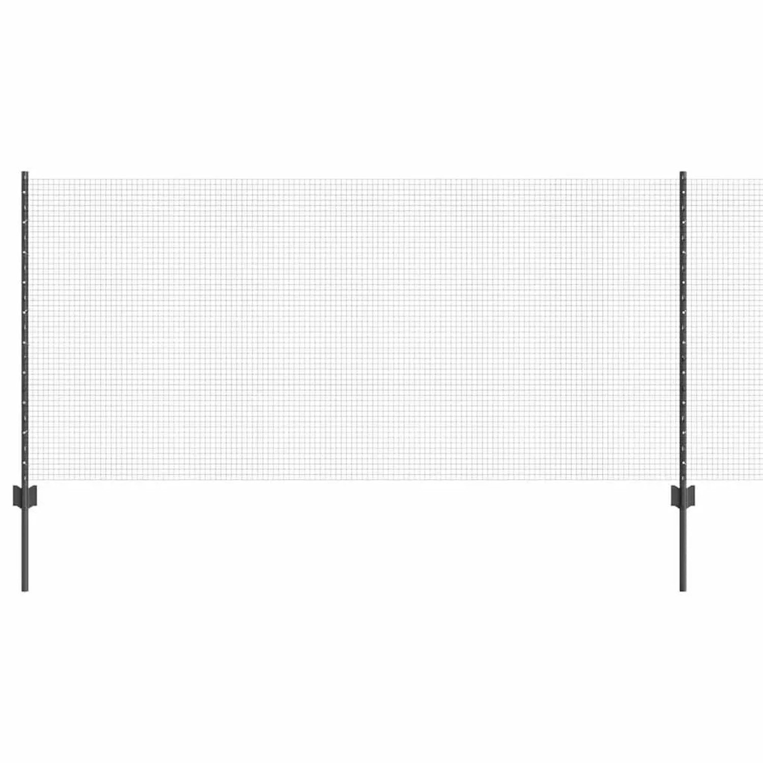 vidaXL Zaun mit Pfosten Grau 1 x 100 m Stahl und PVC 3336663 günstig online kaufen