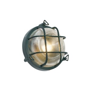 QAZQA Außenwand- und Deckenleuchte Dunkelgrün Rund IP44 Noutica