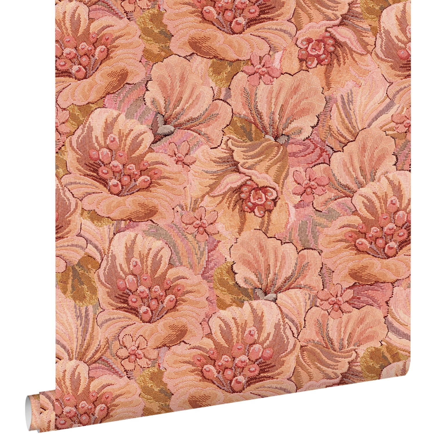 ESTAhome Tapete Blumenmuster Terrakottarosa 50 X 900 Cm 131294 günstig online kaufen