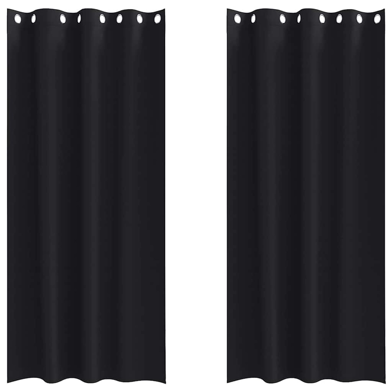 vidaXL Verdunkelungs-Vorhänge mit Ringen Schwarz Polyester 4107322 günstig online kaufen