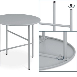 Bomoe Finn Beistelltisch ø 44x46cm Grau Metall