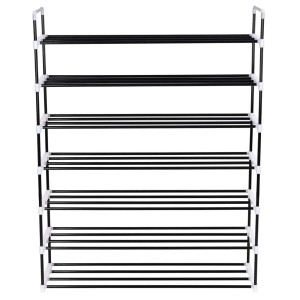 vidaXL Schuhregal mit 7 Etagen Metall und Kunststoff Schwarz 245627